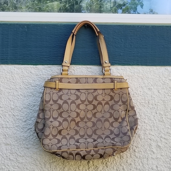Coach Hampton Nancy zebra signature canvas tote tan - Picture 2 of 13